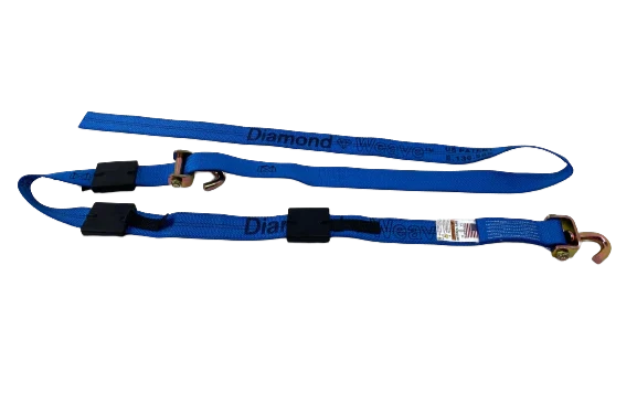 2-inch x 14-foot Ratchet Strap with Swivel J-Hooks & Rubber Cleats - Diamond Weave, 3,333 lbs Load Capacity - Durable & Secure Cargo Tie-Down SAFE 'N SECURE LLC