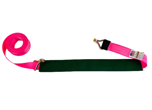 Heavy-Duty Cargo Strap 2" x 14' - Diamond Weave with Wire Hooks & Low Profile Sleeve - 3,333 lbs Load Capacity - S-2X14WHRELP-DW SAFE 'N SECURE LLC