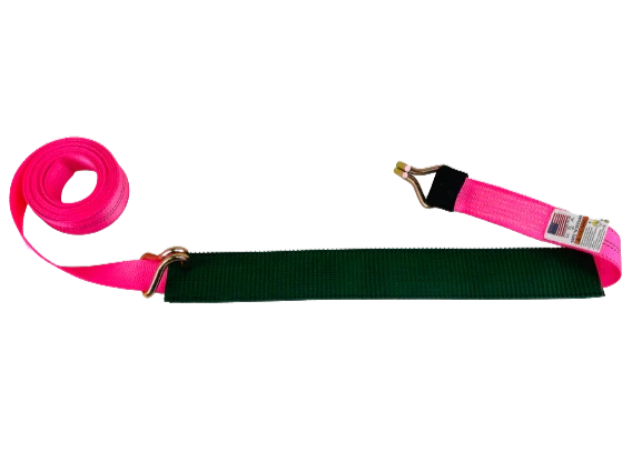 Heavy-Duty Cargo Strap 2" x 14' - Diamond Weave with Wire Hooks & Low Profile Sleeve - 3,333 lbs Load Capacity - S-2X14WHRELP-DW SAFE 'N SECURE LLC
