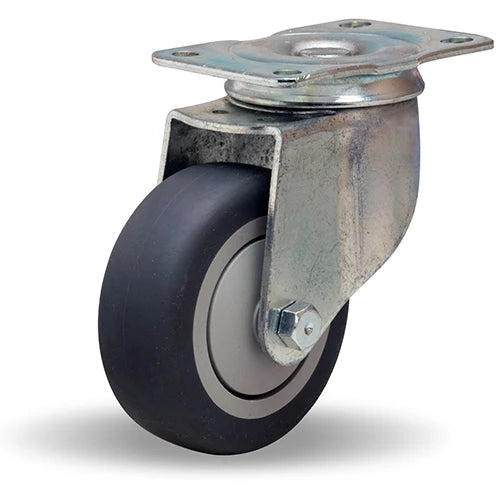 Hamilton S-303-1/2-TE Swivel Caster, 240 lbs Load Capacity - 3.5" Versa-Tech Gray Rubber Wheel on Polyolefin with 1/2" Bearings Hamilton