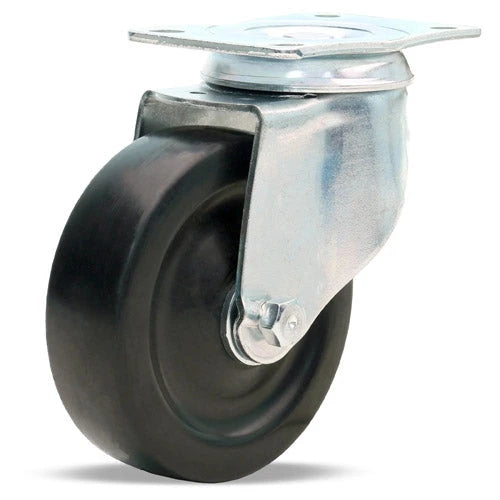 Hamilton S-341-E Swivel Caster, 4-Inch Ebonite Solid Rubber Wheel, 250 lbs Load Capacity, 1/2-Inch Oilless Sleeve Bearing - General Utility Hamilton