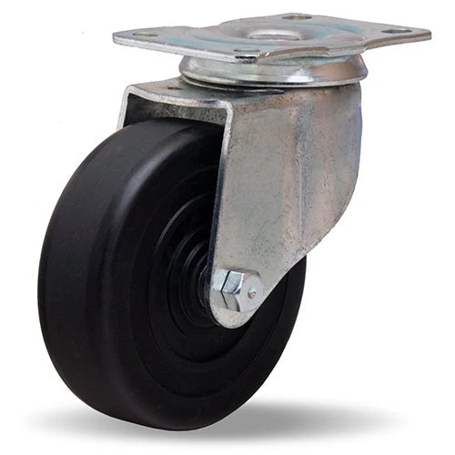 Hamilton S-341-F General Utility Swivel Caster, 4 Inch Flexonite Solid Rubber Wheel, 165 lbs Load Capacity, 1/2 Inch Oilless Sleeve Bearing - Durable & Versatile Hamilton