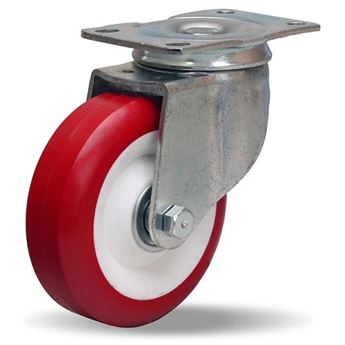 Hamilton S-341-NF Swivel Caster - 4 Inch Poly-Tech Polyurethane Wheel, 300 lbs Load Capacity, 1/2" Non-Precision Ball Bearings - General Utility, Durable Hamilton