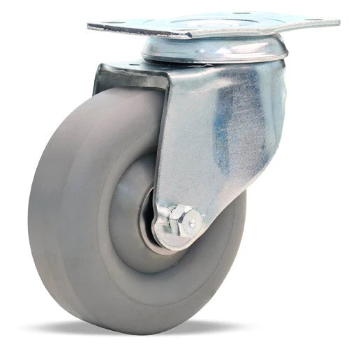 Hamilton S-341-TE Swivel Caster - 4 Inch Versa-Tech Rubber on Polyolefin Wheel, 250 lbs Load Capacity, 1/2 Inch Ball Bearings - General Utility Gray Rubber Caster Hamilton