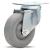 Hamilton S-341-TE Swivel Caster - 4 Inch Versa-Tech Rubber on Polyolefin Wheel, 250 lbs Load Capacity, 1/2 Inch Ball Bearings - General Utility Gray Rubber Caster