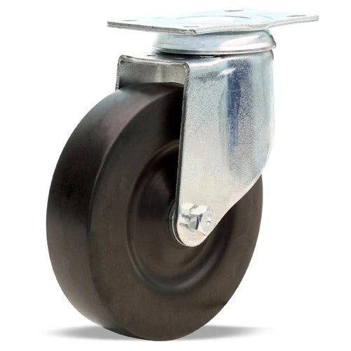 Hamilton S-351-F Swivel Caster - 5 Inch Flexonite Solid Rubber Wheel, 190 lbs Load Capacity, 1/2 Inch Oilless Sleeve Bearing - Durable General Utility Caster Hamilton
