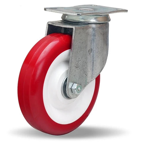Hamilton S-351-NF Swivel Caster, 325 lbs Load Capacity - 5x1.25 Inch Poly-Tech Polyurethane Wheel on Polypropylene, 3/8 Inch Non-Precision Ball Bearings - General Utility Hamilton