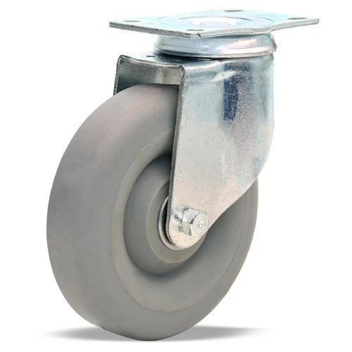 Hamilton S-351-TE Swivel Caster - 275 lbs Load Capacity, 5x1.25 Inch Versa-Tech Gray Rubber Wheel on Polyolefin, 1/2 Inch Ball Bearings Hamilton