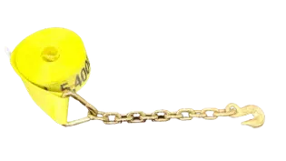 3" x 30' Heavy-Duty Winch Strap with Chain End and Grab Hook -  | CasterHQ