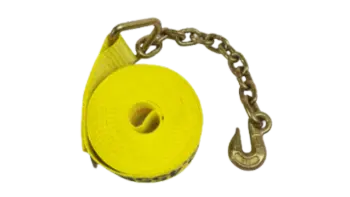 3" x 30' Heavy-Duty Winch Strap with Chain End and Grab Hook -  | CasterHQ