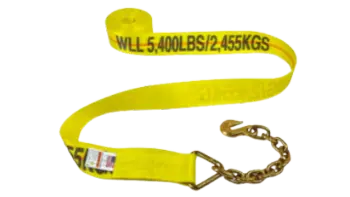 3" x 30' Heavy-Duty Winch Strap with Chain End and Grab Hook -  | CasterHQ