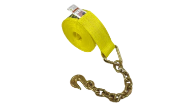 3" x 30' Heavy-Duty Winch Strap with Chain End and Grab Hook CasterHQ