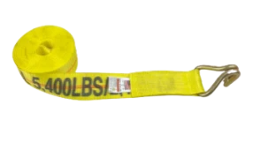 5,400 lb 3" x 30' Winch Strap – Double J-Hook Wire Hook