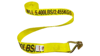 3" x 30' Winch Strap with Double J-Hook Wire Hook - 5,400 lbs WLL -  | CasterHQ