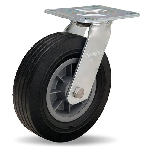 Hamilton 8" Cush-N-Tuf Swivel Caster | 450 lbs. Load Capacity | Ace-Tuf Rubber (75A) on Polypropylene Wheel | 3/4" Ball Bearings - S-4108-AT Hamilton