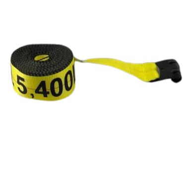 4" x 28' Winch Strap with Flat Hook - 5400 lbs WLL, Heavy-Duty Cargo Securement - Part # S-4X28FH-I CasterHQ