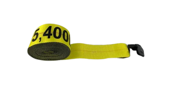 4" x 28' Winch Strap with Flat Hook - 5400 lbs WLL, Heavy-Duty Cargo Securement - Part # S-4X28FH-I CasterHQ