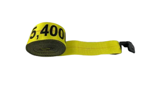4" x 28' Winch Strap with Flat Hook - 5400 lbs WLL, Heavy-Duty Cargo Securement - Part # S-4X28FH-I CasterHQ