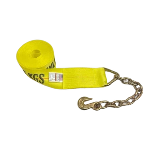 5,400 lb Heavy-Duty Winch Strap 4" x 30' w/ Chain Anchor End