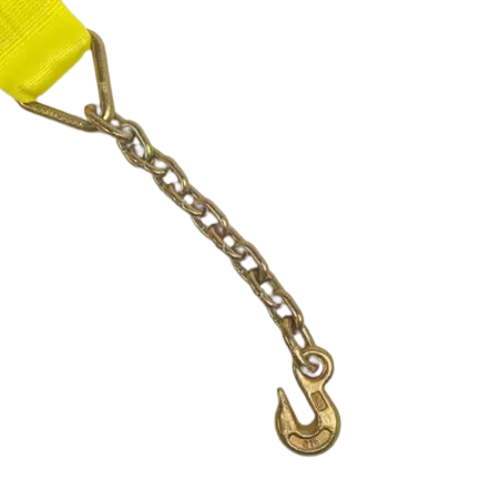 4" x 30' Heavy-Duty Winch Strap with Chain Anchor End - 5,400 lbs Working Load Limit -  | CasterHQ