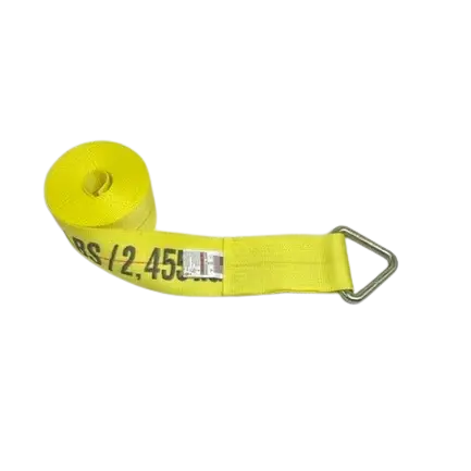 4" x 30' Heavy Duty Winch Strap with D-Ring - 5,400 lbs Working Load Limit -  | CasterHQ