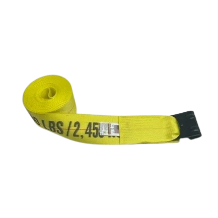 4" x 30' Heavy Duty Winch Strap with Flat Hook - 5,400 lbs Capacity, Made in USA CasterHQ