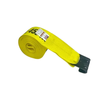 4" x 30' Heavy Duty Winch Strap with Flat Hook - 5,400 lbs Capacity, Made in USA CasterHQ