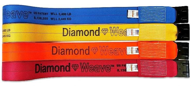 4" x 30' Diamond Weave Winch Straps with Flat Hook CasterHQ