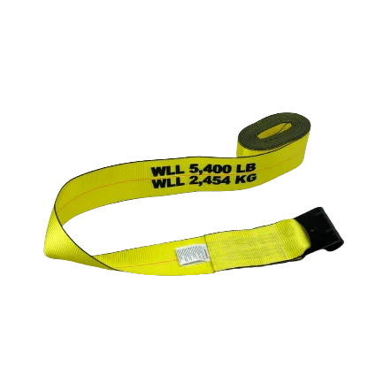 4" x 30' Heavy Duty Winch Strap with Flat Hook - 5,400 lbs WLL CasterHQ