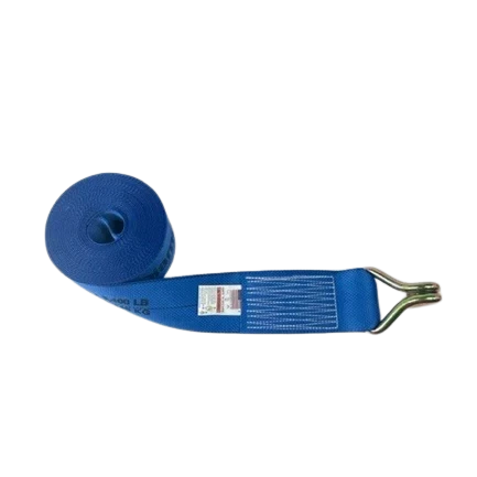 4" x 30' Diamond Weave Winch Strap with Wire Hook - Orange CasterHQ