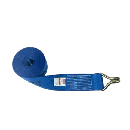 4" x 30' Diamond Weave Winch Strap with Wire Hook - Orange -  | CasterHQ