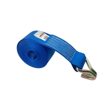 4" x 30' Diamond Weave Winch Strap with Wire Hook - Orange CasterHQ