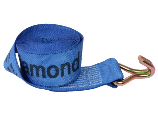 4" x 30' Diamond Weave Winch Strap with Wire Hook - Orange -  | CasterHQ