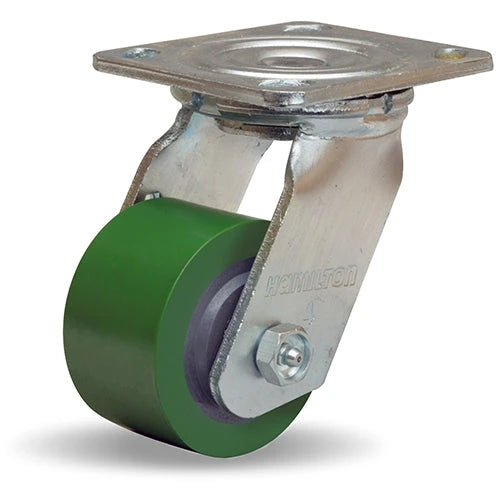 S-523-D Hamilton Standard Duty Swivel Caster - 3 1/4" x 2" Duralast Polyurethane Wheel, 3/4" Straight Roller Bearing Hamilton