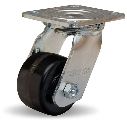 Hamilton S-523-P Standard Duty Swivel Caster - 3 1/4" x 2" Plastex Phenolic Wheel with 3/4" Straight Roller Bearing for Industrial & Commercial Use Hamilton