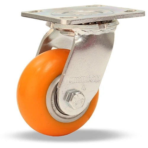 Hamilton S-524-EMB Standard Duty Swivel Caster - 4" x 2" Ergo-Tech Polyurethane Wheel with Precision Bearings Hamilton