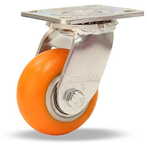 Hamilton S-524-EMB Standard Duty Swivel Caster - 4" x 2" Ergo-Tech Polyurethane Wheel with Precision Bearings Hamilton