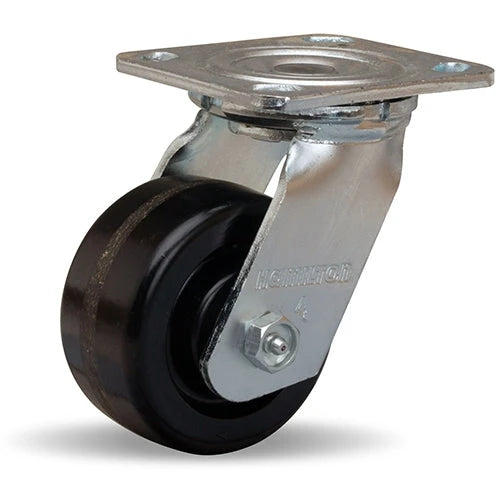 Hamilton S-524-P Standard Duty Swivel Caster - 4x2 Inch Plastex Phenolic Wheel with Durable 3/4" Roller Bearing Hamilton