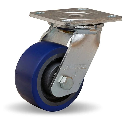 Hamilton S-524-SPB Standard Duty Swivel Caster - 4" x 2" Ergo-Glide Polyurethane Wheel with 1/2" Sealed Precision Ball Bearings for Industrial & Warehouse Use Hamilton