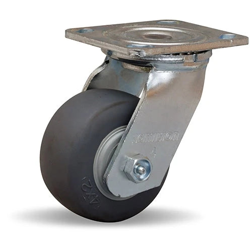 Hamilton S-524-TE Standard Duty Swivel Caster - 4x2" Versa-Tech Gray Rubber on Polyolefin Wheel Hamilton