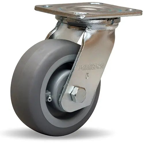 Hamilton S-525-TE Swivel Caster - 5x2 Inch Versa-Tech Rubber Wheel on Polyolefin Core for Smooth Industrial Mobility -  | CasterHQ