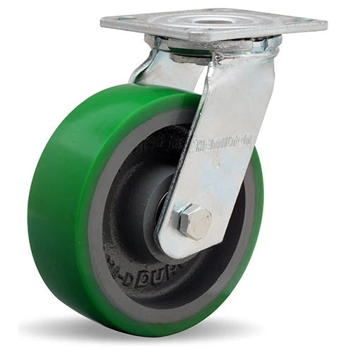 Hamilton S-526-DB Standard Duty Swivel Caster - 6x2 Inch Duralast Polyurethane Wheel on Cast Iron Core with Precision Bearings Hamilton