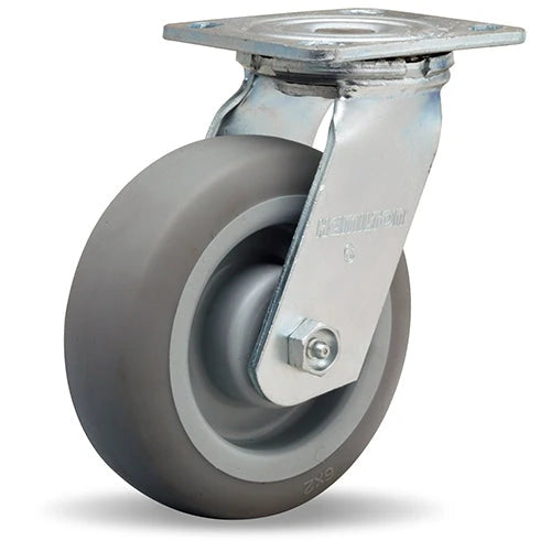 Hamilton S-526-TE Standard Duty Swivel Caster - 6" x 2" Versa-Tech Rubber Wheel with 3/4" Roller Bearing Hamilton