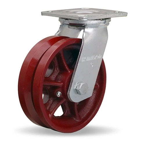 S-526-V Hamilton 6" x 2" V-Grooved Wheel Swivel Caster - Standard Duty with 3/4" Roller Bearing for Industrial Mobility Hamilton