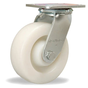 Hamilton S-526-WNB Swivel Caster - 6x2" White Nylon Wheel with Sealed Bearings for Industrial Use Hamilton