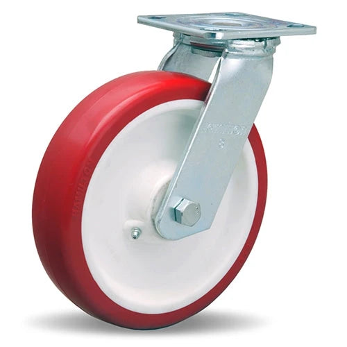 Hamilton S-528-NF Swivel Caster - 8" x 2" Poly-Tech Polyurethane Wheel, Durable & Versatile for Industrial Use Hamilton