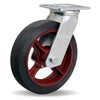Hamilton S-528-R Standard Duty Swivel Caster - 8x2 Inch Mold-On Rubber Wheel on Cast Iron, 3/4" Straight Roller Bearing Hamilton
