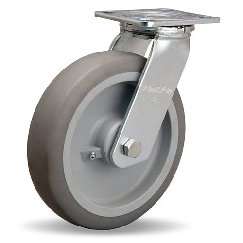 Hamilton S-528-TE Swivel Caster - 8" x 2" Versa-Tech Rubber Wheel, Polyolefin Core, Standard Duty for Industrial Use Hamilton