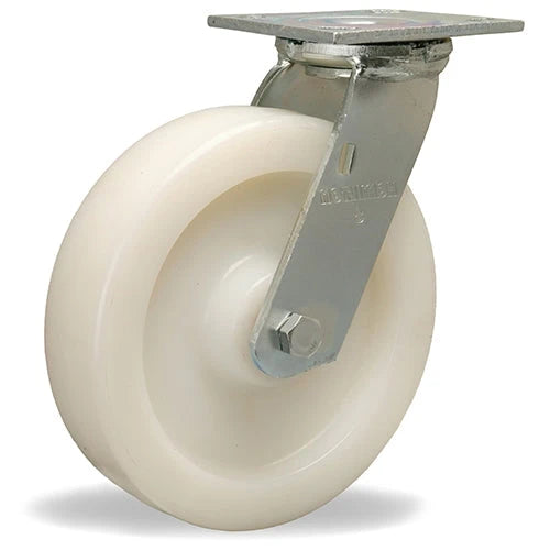 Hamilton S-528-WNB Swivel Caster - 8x2 Inch White Nylon Wheel with Sealed Precision Ball Bearings for Enhanced Industrial Mobility Hamilton
