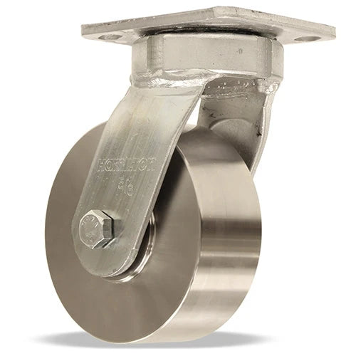 Hamilton High Heat 5" x 2" Stainless Steel Swivel Caster - S-52HK-5HSB Kingpinless, Rated up to 750° F with Shielded Precision Ball Bearings Hamilton